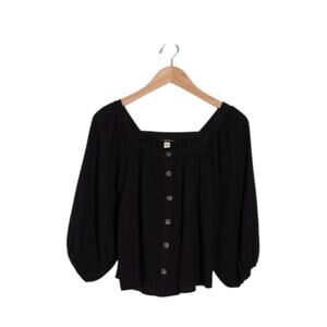 Union Bay Supplies Krystin Square Neck Gauze Top In Black Size XS NWT $54 MSRP